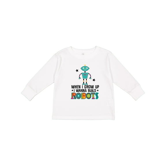 Inktastic Future Robot Builder Robotics Engineer Boys or Girls Long Sleeve Toddler T-Shirt