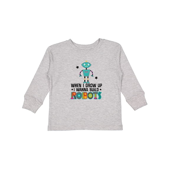 Inktastic Future Robot Builder Robotics Engineer Boys or Girls Long Sleeve Toddler T-Shirt