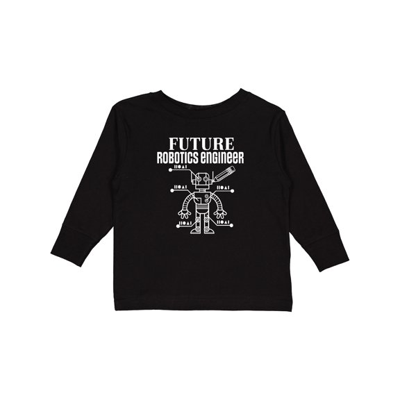 Inktastic Future Robotics Engineer Robot Boys or Girls Long Sleeve Toddler T-Shirt