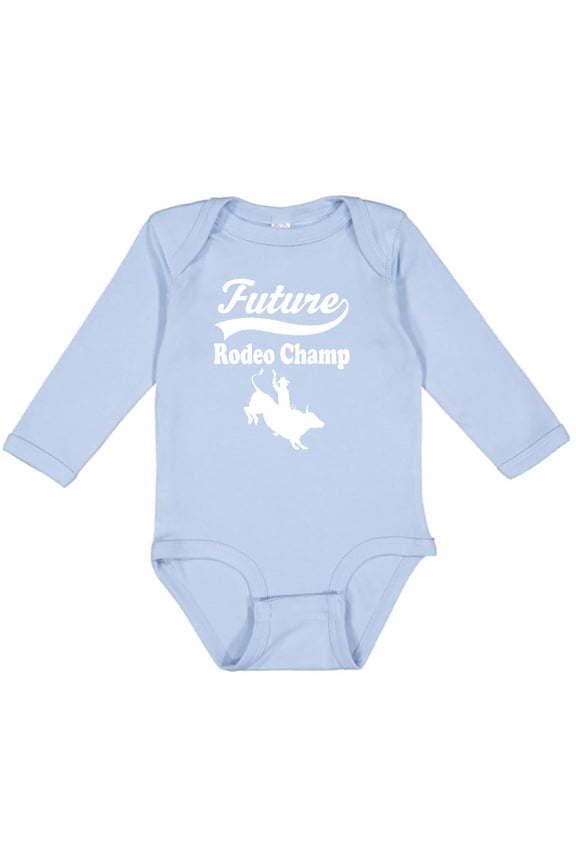 Future Rodeo Champ Bull Rider Boys Long Sleeve Baby Bodysuit