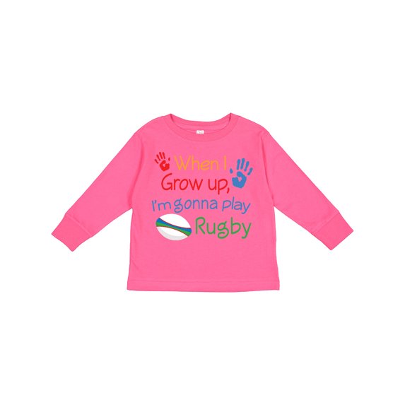 Inktastic Future Rugby Player Boys or Girls Long Sleeve Toddler T-Shirt
