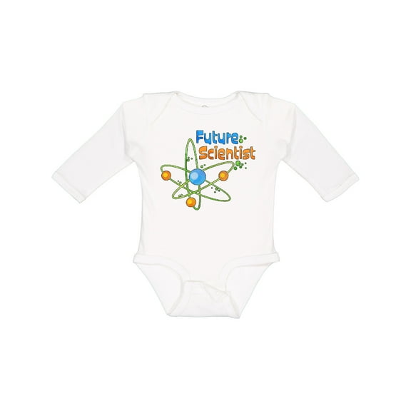 Inktastic Future Scientist with Atom Boys or Girls Long Sleeve Baby Bodysuit