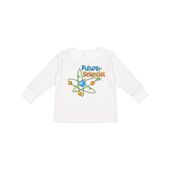 Inktastic Future Scientist with Atom Boys or Girls Long Sleeve Toddler T-Shirt