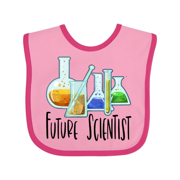 Inktastic Future Scientist with Beakers, Test Tubes and Formulas Boys or Girls Baby Bib