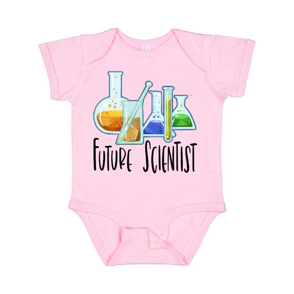 Inktastic Future Scientist with Beakers, Test Tubes and Formulas Boys or Girls Baby Bodysuit