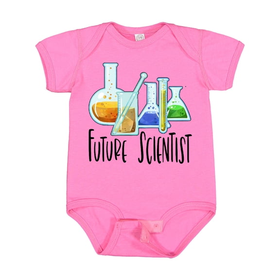 Inktastic Future Scientist with Beakers, Test Tubes and Formulas Boys or Girls Baby Bodysuit