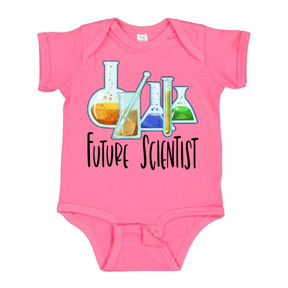 Inktastic Future Scientist with Beakers, Test Tubes and Formulas Boys or Girls Baby Bodysuit