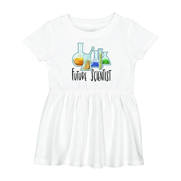 Inktastic Future Scientist with Beakers, Test Tubes and Formulas Girls Baby Dress