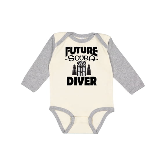 Inktastic Future Scuba Diver Boys or Girls Long Sleeve Baby Bodysuit