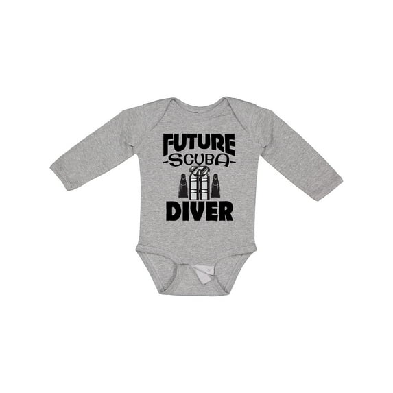 Inktastic Future Scuba Diver Boys or Girls Long Sleeve Baby Bodysuit