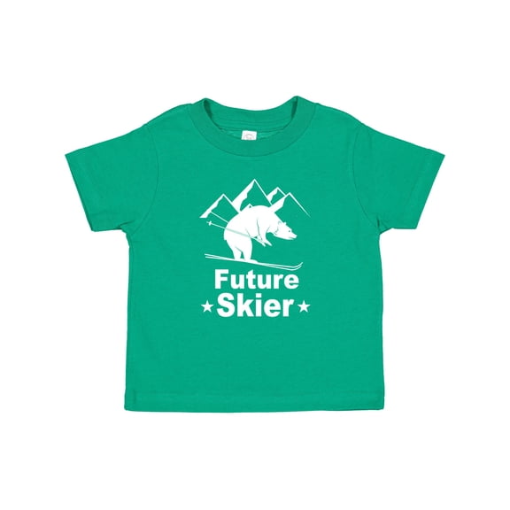 Inktastic Future Skier Funny Skiing Bear Boys or Girls Baby T-Shirt