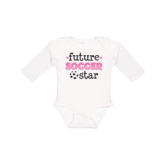 Inktastic Future Soccer Star Girls Girls Long Sleeve Baby Bodysuit