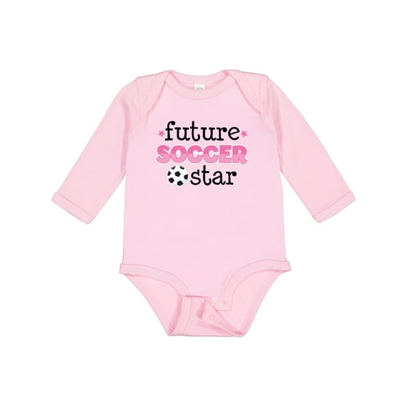 Inktastic Future Soccer Star Girls Girls Long Sleeve Baby Bodysuit