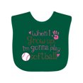 thumbnail image 1 of Inktastic Future Softball Player Girls Girls Baby Bib, 1 of 4