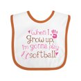 thumbnail image 1 of Inktastic Future Softball Player Girls Girls Baby Bib, 1 of 4