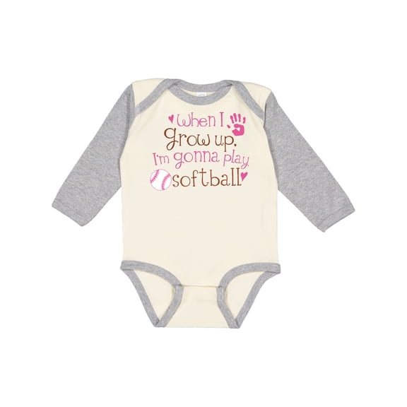 Inktastic Future Softball Player Girls Girls Long Sleeve Baby Bodysuit