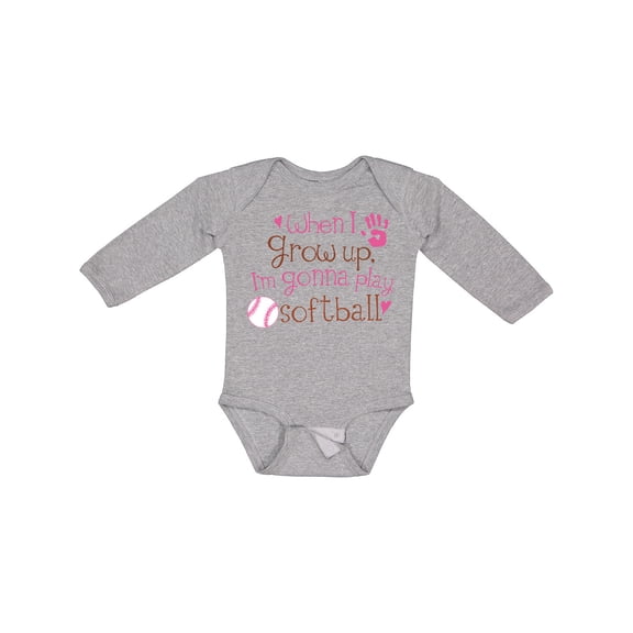 Inktastic Future Softball Player Girls Girls Long Sleeve Baby Bodysuit