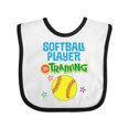 thumbnail image 1 of Inktastic Future Softball Player in Training Girls Baby Bib, 1 of 4