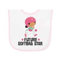 Inktastic Future Softball Star Cute Girls Baby Terry Cloth Bib