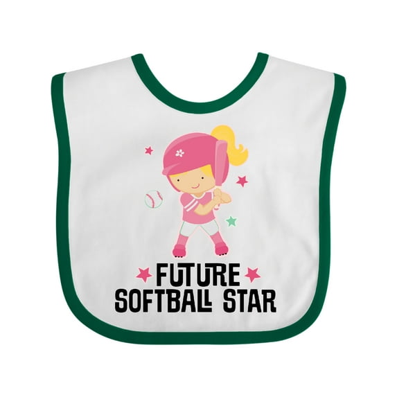 Inktastic Future Softball Star Girl Girls Baby Bib