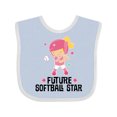 thumbnail image 1 of Inktastic Future Softball Star Girl Girls Baby Bib, 1 of 4