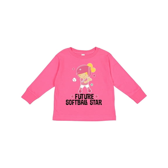 Inktastic Future Softball Star Girl Girls Long Sleeve Toddler T-Shirt