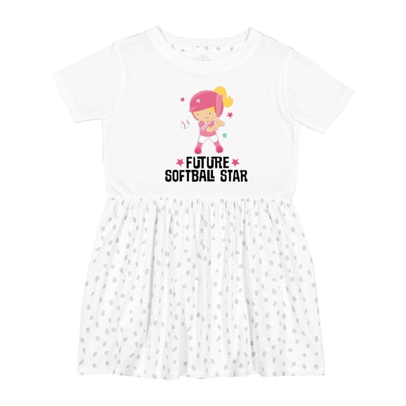 Inktastic Future Softball Star Girl Girls Toddler Dress