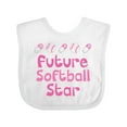 thumbnail image 1 of Inktastic Future Softball Star Girls Baby Bib, 1 of 4