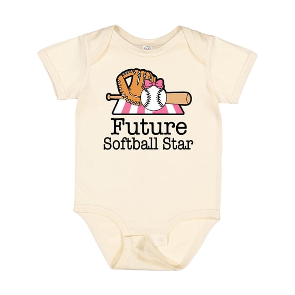 Inktastic Future Softball Star Sports Glove Girls Girls Baby Bodysuit