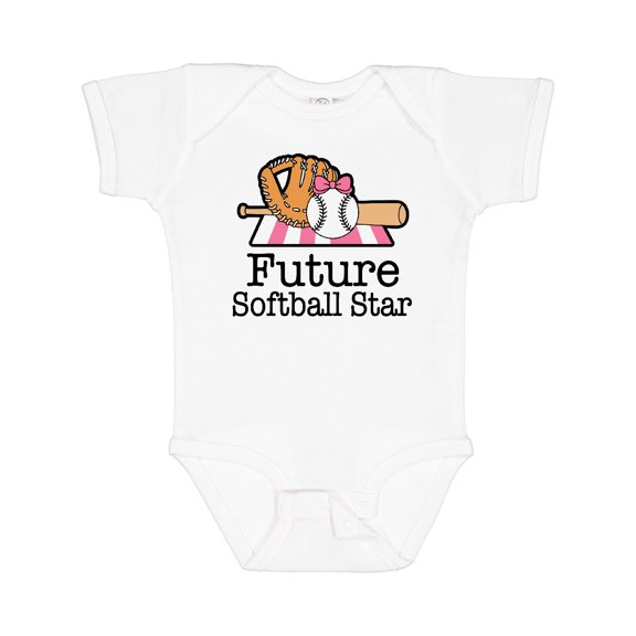 Inktastic Future Softball Star Sports Glove Girls Girls Baby Bodysuit
