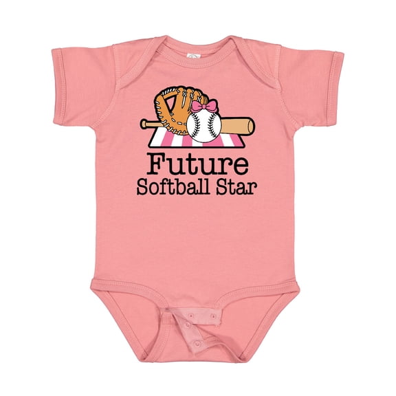 Inktastic Future Softball Star Sports Glove Girls Girls Baby Bodysuit
