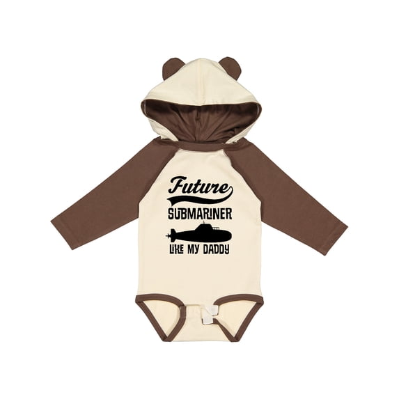 Inktastic Future Submariner Like Daddy Boys or Girls Long Sleeve Baby Bodysuit