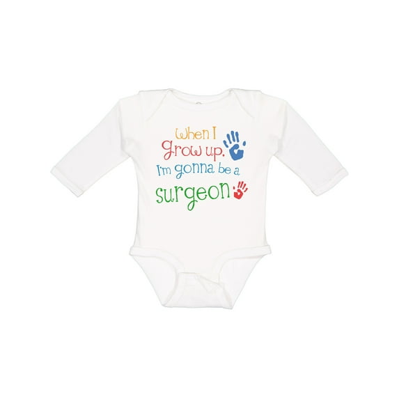 Inktastic Future Surgeon Kids Doctor Gift Boys or Girls Long Sleeve Baby Bodysuit