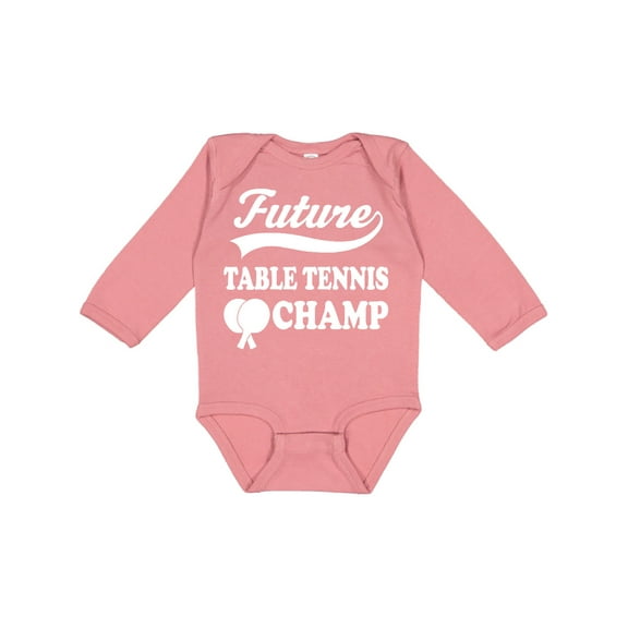 Inktastic Future Table Tennis Champ Boys or Girls Long Sleeve Baby Bodysuit