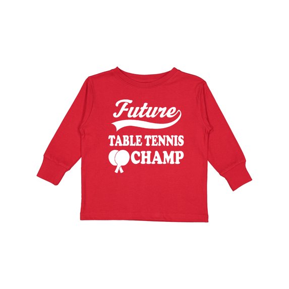 Inktastic Future Table Tennis Champ Boys or Girls Long Sleeve Toddler T-Shirt