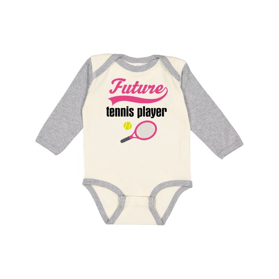 Inktastic Future Tennis Player Baby Girl Girls Long Sleeve Baby Bodysuit