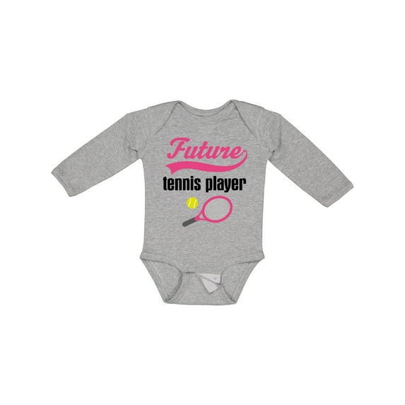 Inktastic Future Tennis Player Baby Girl Girls Long Sleeve Baby Bodysuit