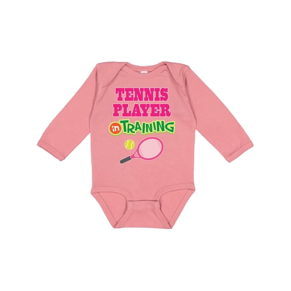 Inktastic Future Tennis Player in Training Girls Long Sleeve Baby Bodysuit