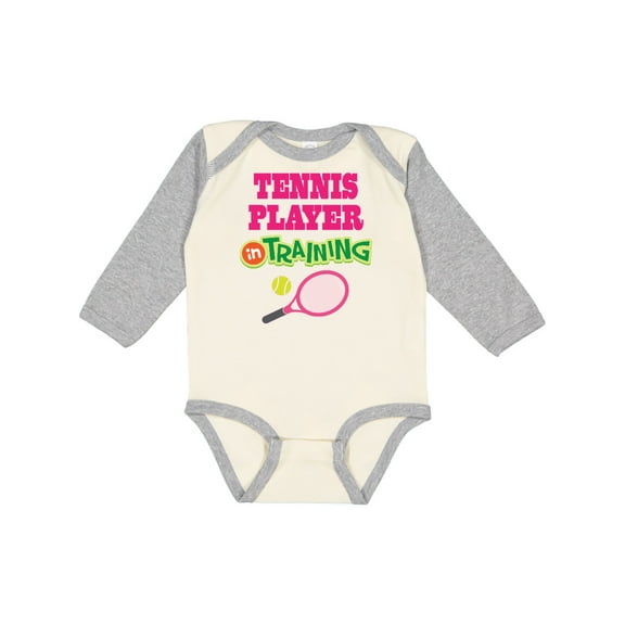 Inktastic Future Tennis Player in Training Girls Long Sleeve Baby Bodysuit