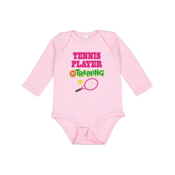 Inktastic Future Tennis Player in Training Girls Long Sleeve Baby Bodysuit