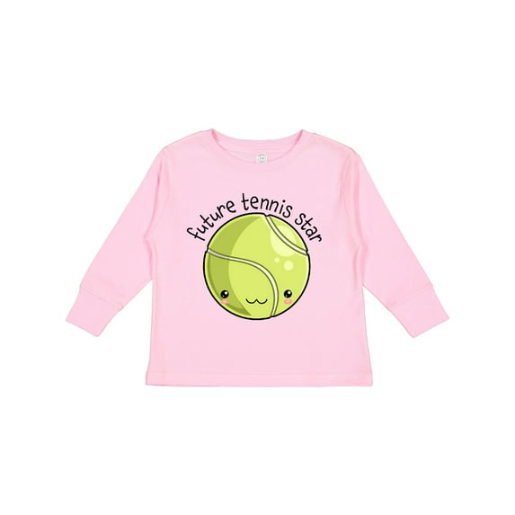 Inktastic Future Tennis Star Cute Tennis Ball Boys or Girls Long Sleeve Toddler T-Shirt