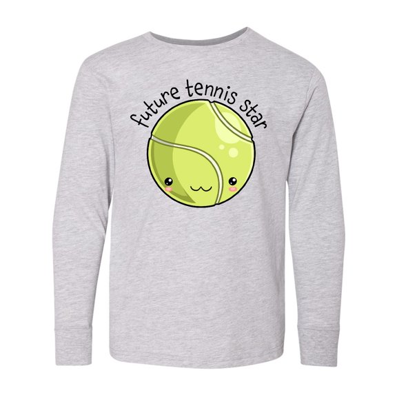 Inktastic Future Tennis Star- Cute Tennis Ball Long Sleeve Youth T-Shirt