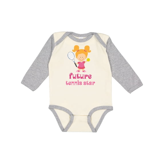 Inktastic Future Tennis Star Girl Girls Long Sleeve Baby Bodysuit