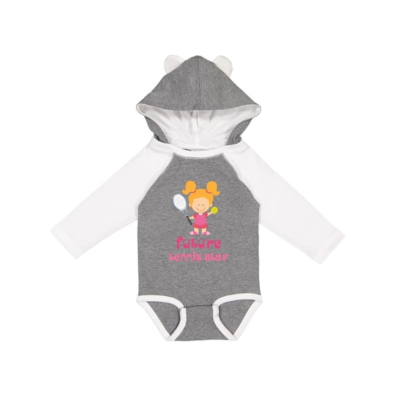 Inktastic Future Tennis Star Girl Girls Long Sleeve Baby Bodysuit