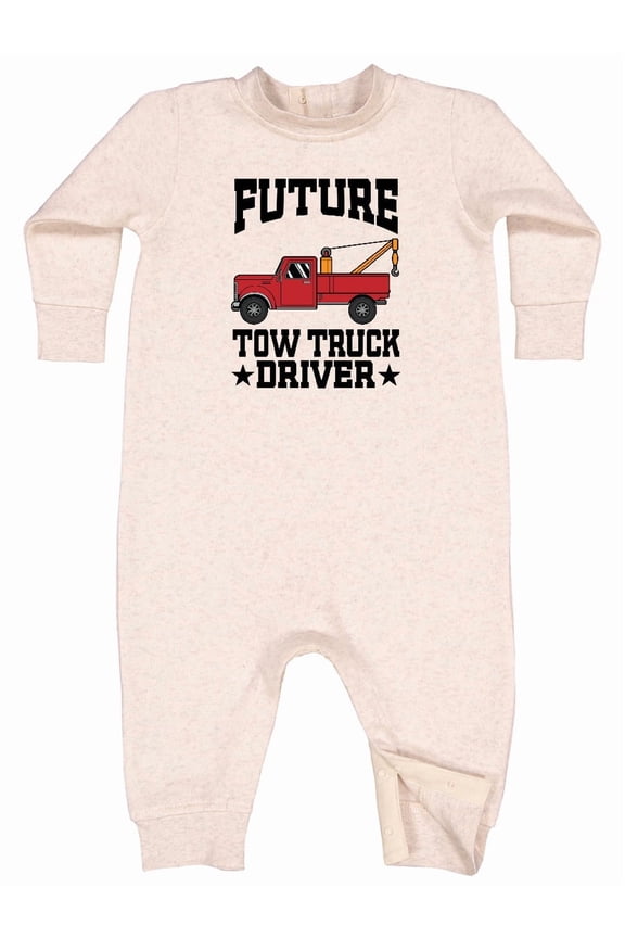 Future Tow Truck Driver Baby Fleece Romper
