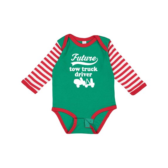 Inktastic Future Tow Truck Driver Childs Boys Long Sleeve Baby Bodysuit