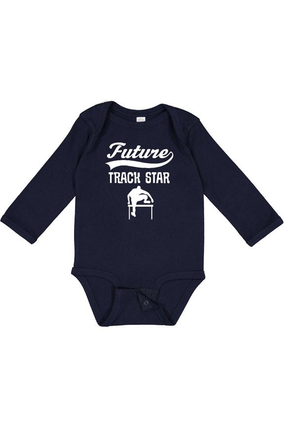 Future Track Star Boys Sports Hurdles Boys or Girls Long Sleeve Baby Bodysuit