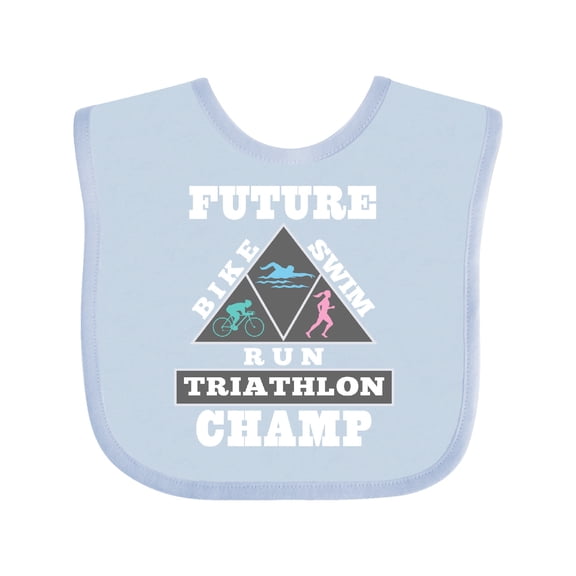 Inktastic Future Triathlon Champ Run Swim Boys or Girls Baby Bib