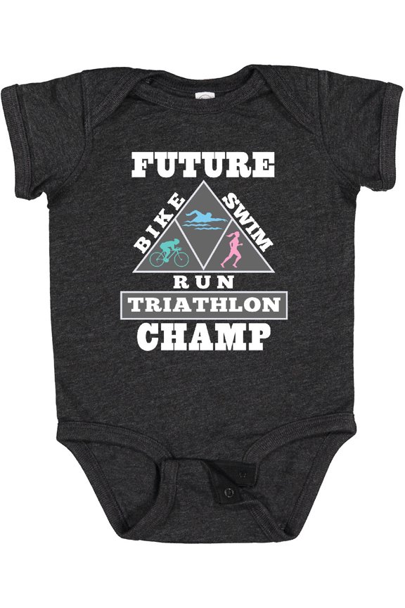 Future Triathlon Champ Run Swim Boys or Girls Baby Bodysuit