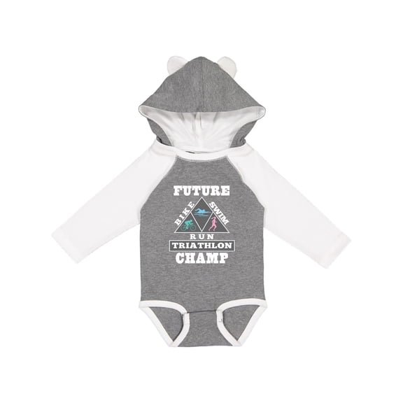 Inktastic Future Triathlon Champ Run Swim Boys or Girls Long Sleeve Baby Bodysuit